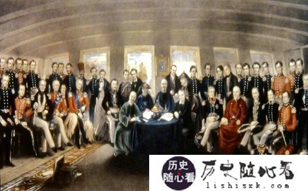 南京条约签订现场图