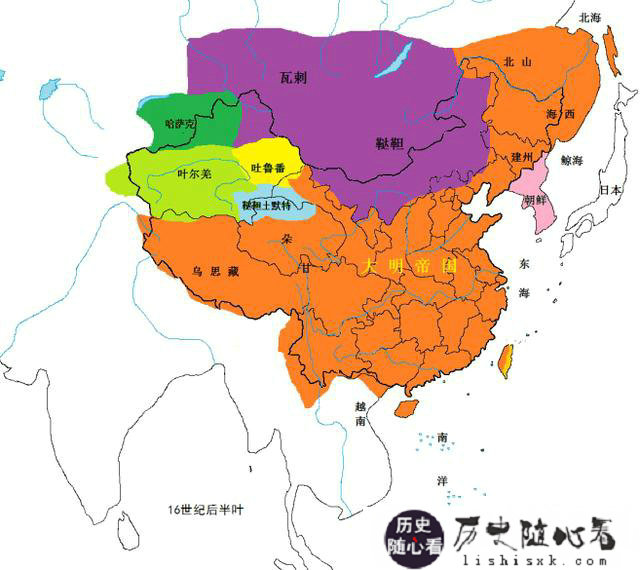 明朝地图：明朝的疆域扩张图