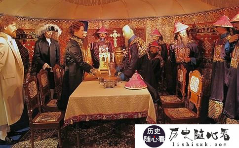 签订尼布楚条约的场面