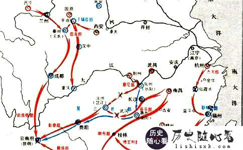 三藩之乱的过程地图描述 