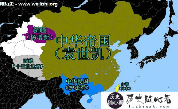 中国1916年到1936年军阀割据演变图