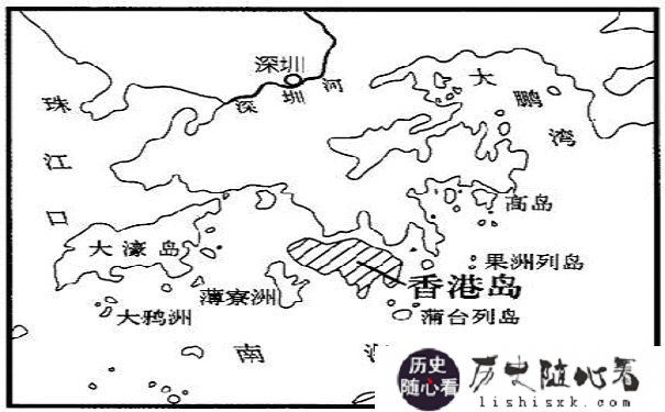 南京条约通商口岸示意图