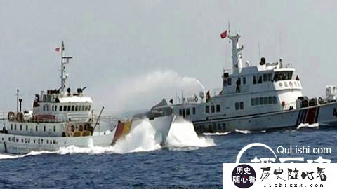 中国海警再次撞击越南骚扰船 用水炮攻击5分钟_中越