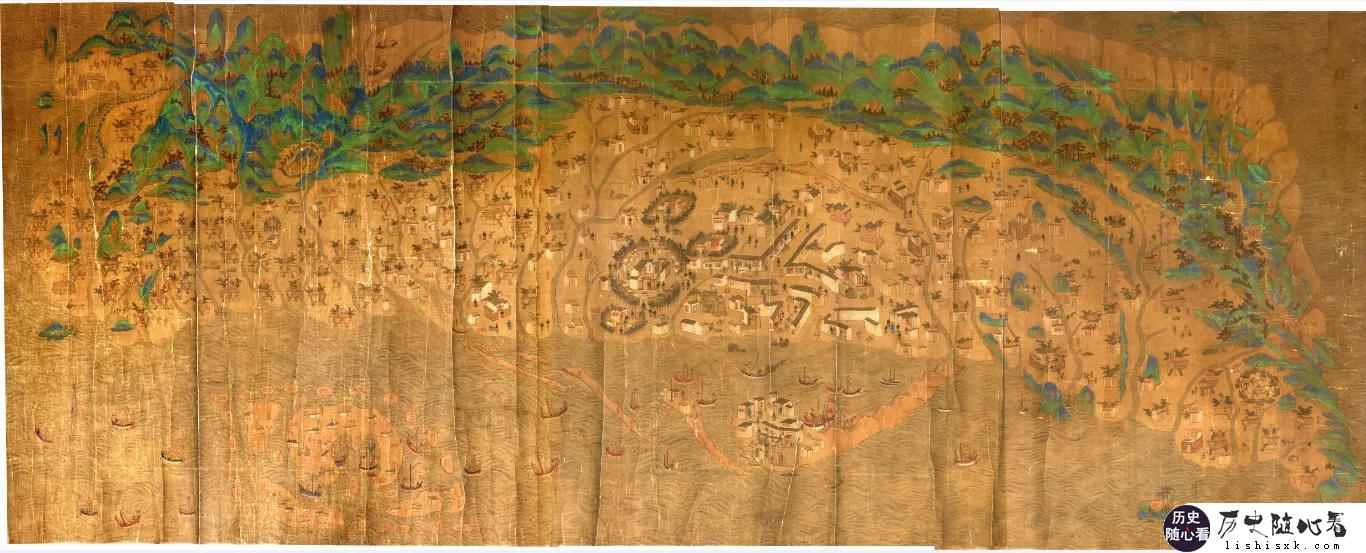 清朝人绘制的台湾人文地貌图