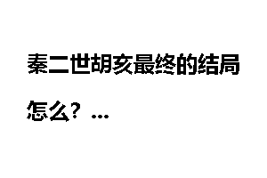 秦二世胡亥最终的结局怎么？