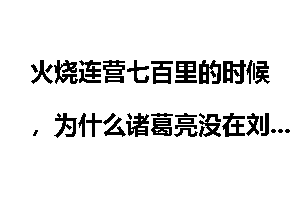 火烧连营七百里的时候，为什么诸葛亮没在刘备身边？