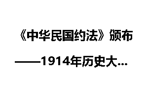 《中华民国约法》颁布——1914年历史大事件