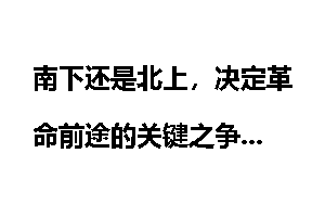 南下还是北上，决定革命前途的关键之争