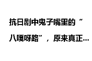 抗日剧中鬼子嘴里的“八嘎呀路”，原来真正的翻译远比我们想的还要狠