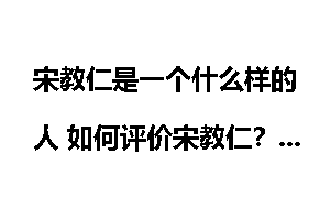 宋教仁是一个什么样的人 如何评价宋教仁？