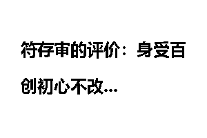 符存审的评价：身受百创初心不改