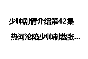 少帅剧情介绍第42集 热河沦陷少帅制裁张学成
