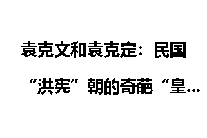 袁克文和袁克定：民国“洪宪”朝的奇葩“皇子”