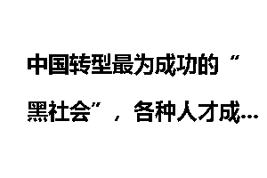 中国转型最为成功的“黑社会”，各种人才成新中国重要力量