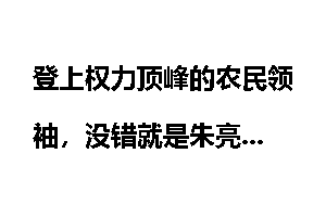 登上权力顶峰的农民领袖，没错就是朱亮