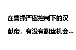 在曹操严密控制下的汉献帝，有没有翻盘机会？