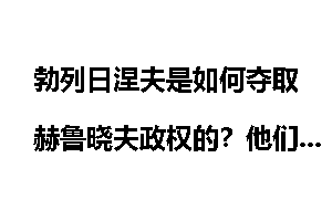 勃列日涅夫是如何夺取赫鲁晓夫政权的？他们谁对苏联的贡献大？