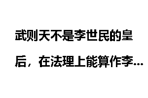 武则天不是李世民的皇后，在法理上能算作李治的后妈么？