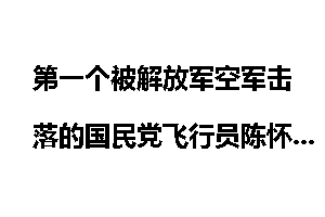 第一个被解放军空军击落的国民党飞行员陈怀生