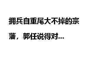 拥兵自重尾大不掉的宗藩，郭任说得对