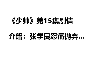 《少帅》第15集剧情介绍：张学良忍痛抛弃谷瑞玉