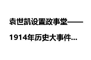 袁世凯设置政事堂——1914年历史大事件