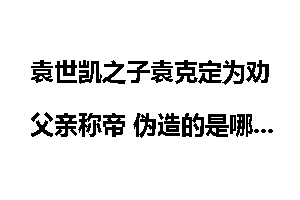 袁世凯之子袁克定为劝父亲称帝 伪造的是哪份报纸