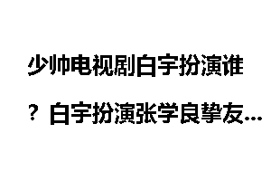 少帅电视剧白宇扮演谁？白宇扮演张学良挚友冯庸