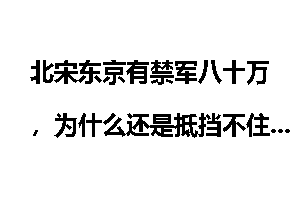北宋东京有禁军八十万，为什么还是抵挡不住金人？