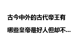 古今中外的古代帝王有哪些皇帝是好人但却不是个好皇帝？