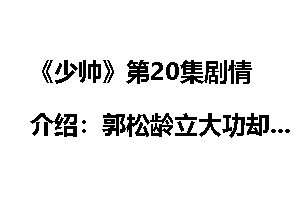 《少帅》第20集剧情介绍：郭松龄立大功却未受赏