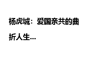 杨虎城：爱国亲共的曲折人生