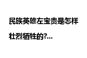 民族英雄左宝贵是怎样壮烈牺牲的?