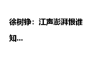 徐树铮：江声澎湃恨谁知