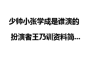 少帅小张学成是谁演的 扮演者王乃训资料简介