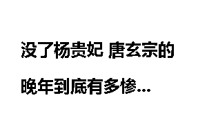 没了杨贵妃 唐玄宗的晚年到底有多惨