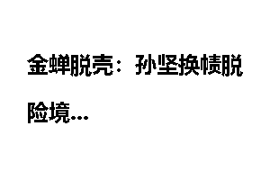 金蝉脱壳：孙坚换帻脱险境
