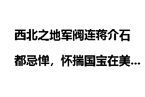 西北之地军阀连蒋介石都忌惮，怀揣国宝在美国难安