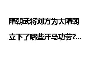 隋朝武将刘方为大隋朝立下了哪些汗马功劳?