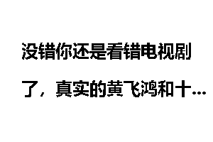 没错你还是看错电视剧了，真实的黄飞鸿和十三姨不是那样的