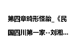 第四章畸形怪胎_《民国四川第一家--刘湘家族》